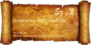 Szekeres Mátyás névjegykártya