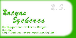 matyas szekeres business card